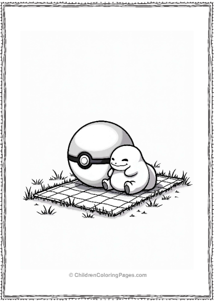 Pokeball And Snorlax On Picnic Blanket Free PDF Printable