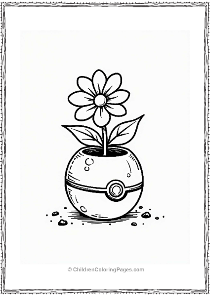 Pokeball Flower Pot Illustration Free PDF Printable