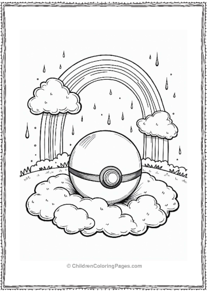 Pokeball In A Dreamy Landscape Free PDF Printable