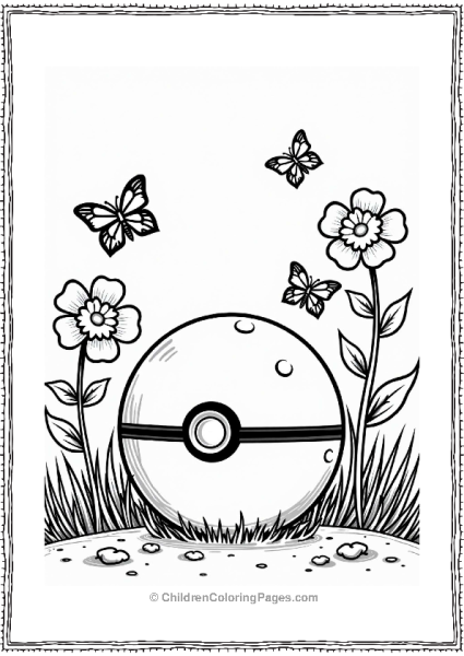 Pokeball In A Sunny Garden Free PDF Printable