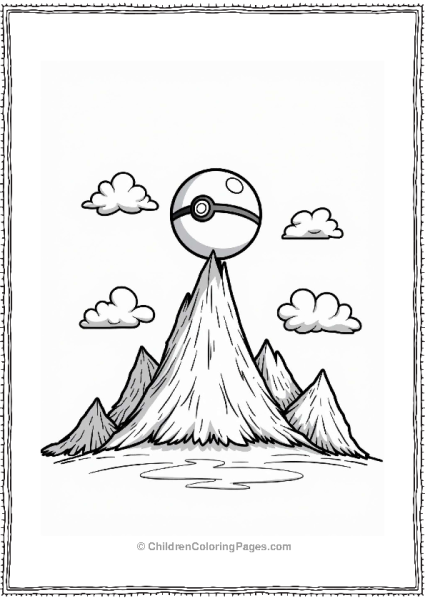 Pokeball On A Mountain Peak Free PDF Printable