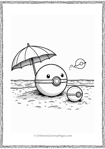Pokeball On The Beach Free PDF Printable