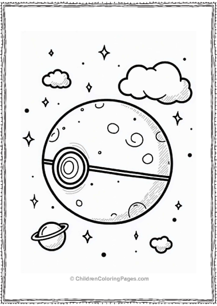 Pokeball Planet In Space Free PDF Printable