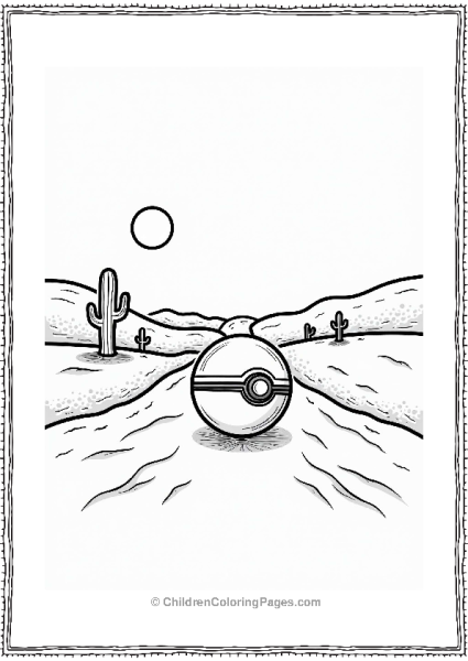 Pokeball Rolling In A Desert Free PDF Printable