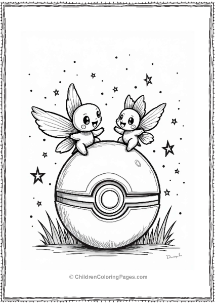 Pokeball With Fairy Friends Free PDF Printable