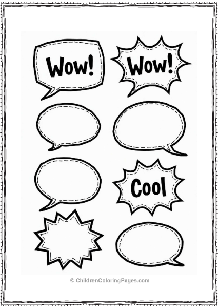 Pop Art Speech Bubbles Collection Pattern Free PDF Printable