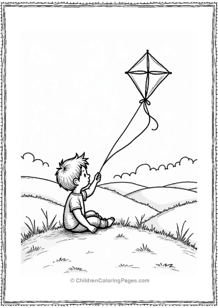 Precious Moments Boy Flying A Kite On A Hilltop Free PDF Printable