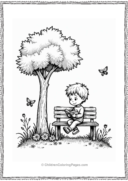 Precious Moments Boy Reading Under A Tree Free PDF Printable