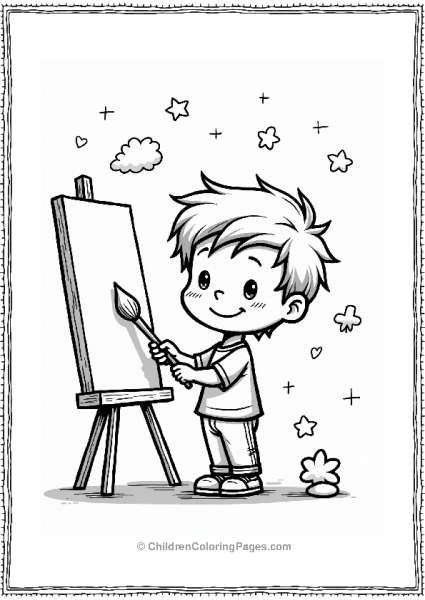Precious Moments Boy With Paintbrush And Dreams Free PDF Printable