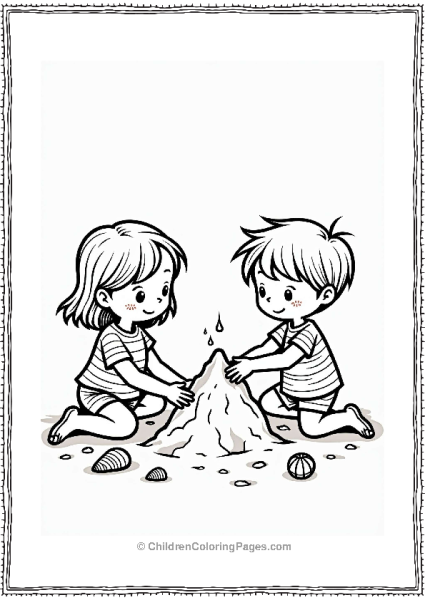 Precious Moments Building A Sandcastle On The Beach Free PDF Printable