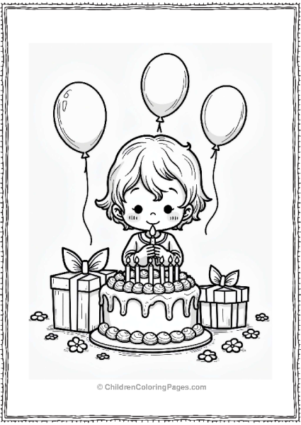 Precious Moments Cheerful Child Blowing Out Birthday Candles Free PDF Printable