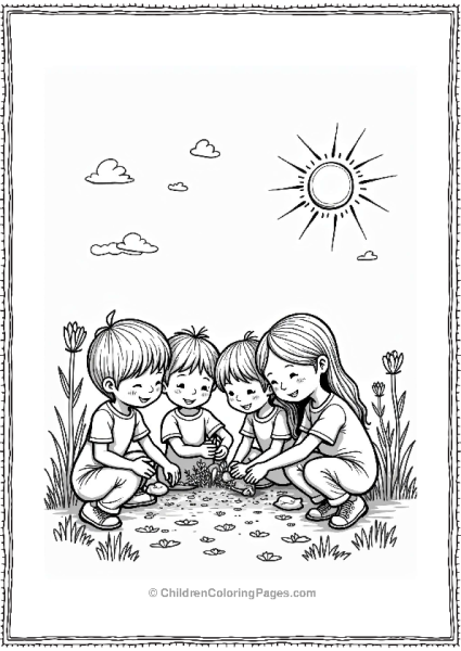 Precious Moments Children Planting Seeds In A Garden Free PDF Printable
