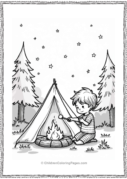 Precious Moments Cozy Campsite With Marshmallows Free PDF Printable