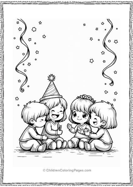 Precious Moments Friends Having Fun At A Party Free PDF Printable