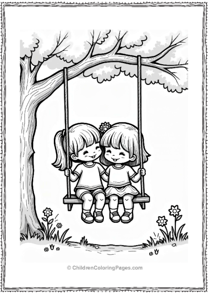 Precious Moments Friends On A Swing Free PDF Printable
