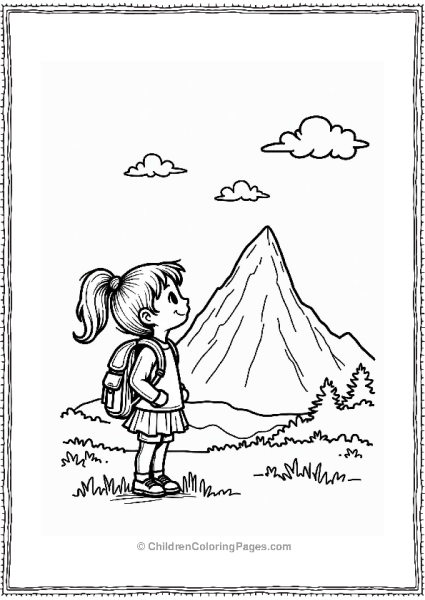 Precious Moments Girl Gazing At A Mountain Free PDF Printable