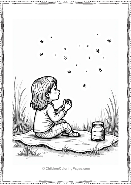 Precious Moments Girl Watching Fireflies At Dusk Free PDF Printable