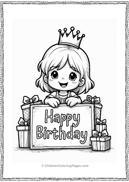 Precious Moments Happy Birthday Child With Gifts Free PDF Printable