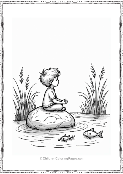 Precious Moments Meditating Boy By The Riverside Free PDF Printable