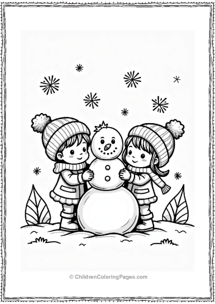 Precious Moments Siblings Building A Snowman Free PDF Printable