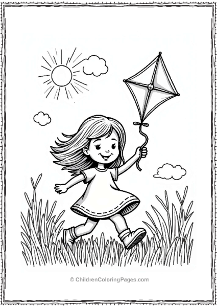 Precious Moments With A Joyful Girl And Kite Free PDF Printable