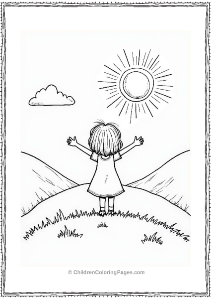 Precious Moments Young Girl Embracing A Sunrise Free PDF Printable