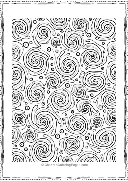Psychedelic Swirls Coloring Pattern Free PDF Printable