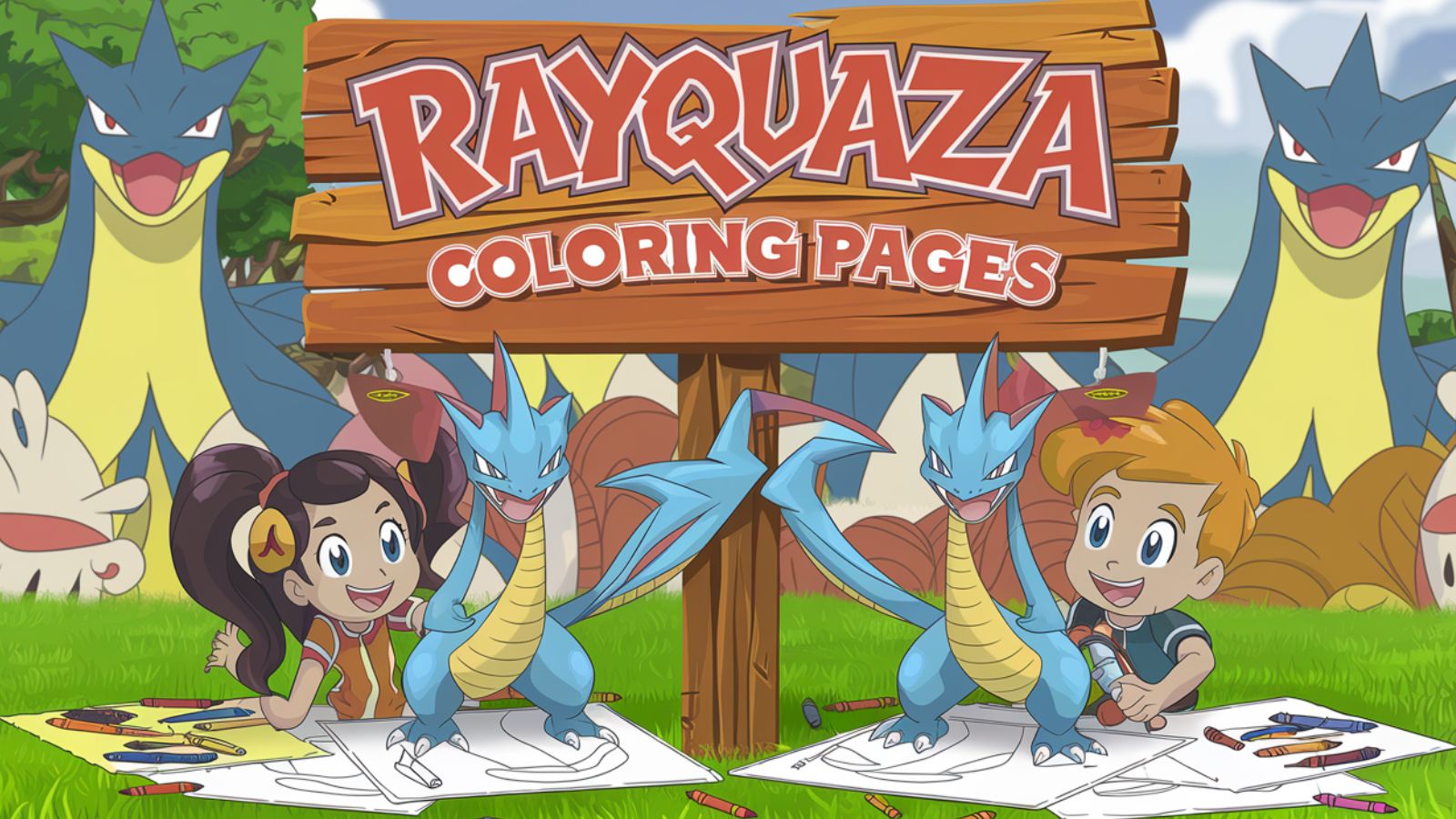 Rayquaza Coloring Pages – Free PDF Printables 🐉⚡🌍🌊🔥