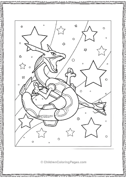 Rayquaza In The Air Free PDF Printable