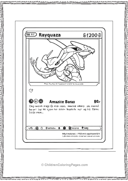 Rayquaza Pokémon Card Free PDF Printable