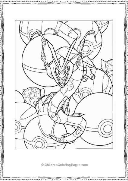 Rayquaza With A Menacing Expression Free PDF Printable
