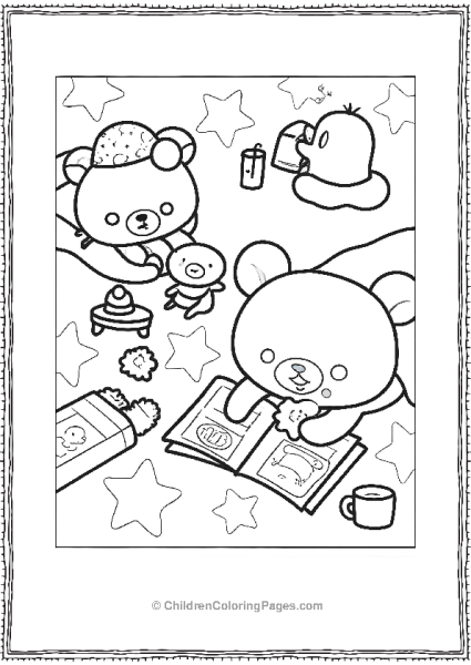 Rilakkuma Doing Homework Free PDF Printable