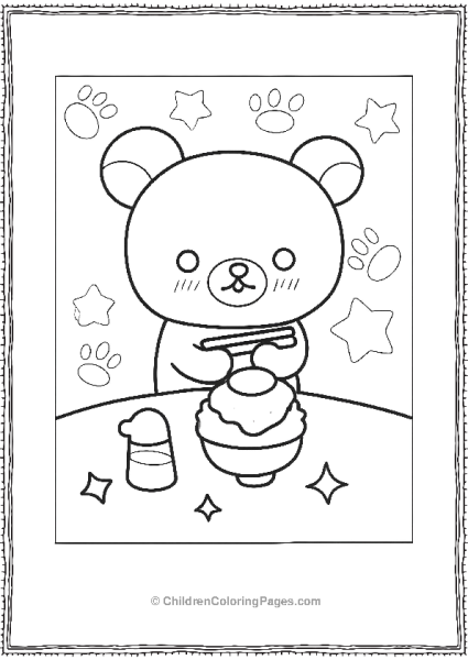 Rilakkuma Eating Ice Cream Free PDF Printable