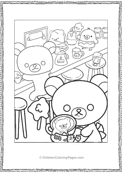 Rilakkuma In A Coffee Shop Free PDF Printable