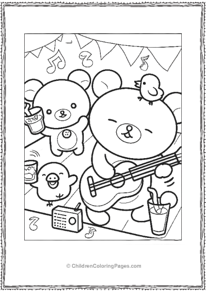 Rilakkuma Paying Guitar Free PDF Printable