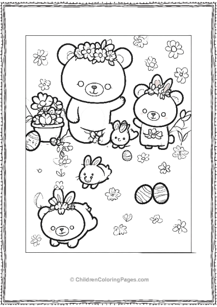 Rilakkuma Playing Free PDF Printable