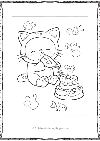 Rilakkuma With A Cake Free PDF Printable