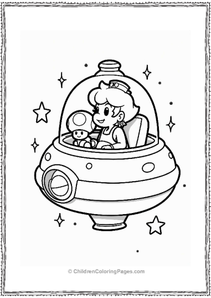 Rosalina And Toad In A Spaceship Free PDF Printable