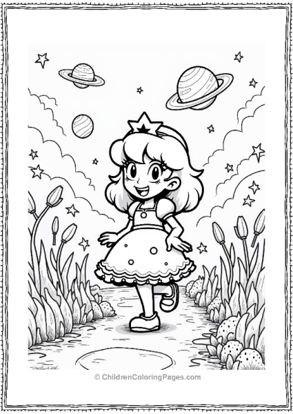 Rosalina Exploring A Starry Landscape Free PDF Printable