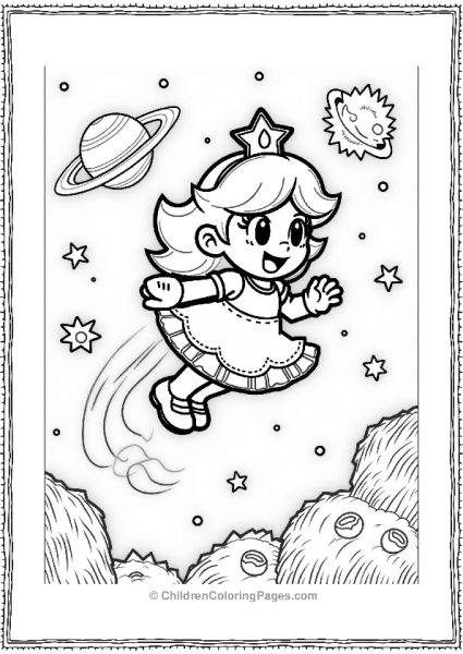 Rosalina Flying Through Space Free PDF Printable