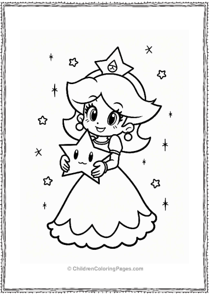 Rosalina Holding A Smiling Star Free PDF Printable