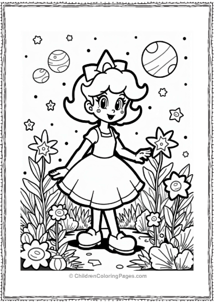 Rosalina In A Space Garden Free PDF Printable