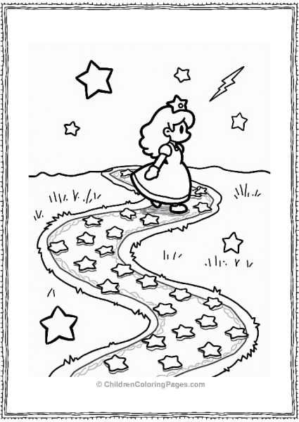 Rosalina On A Starry Path Free PDF Printable