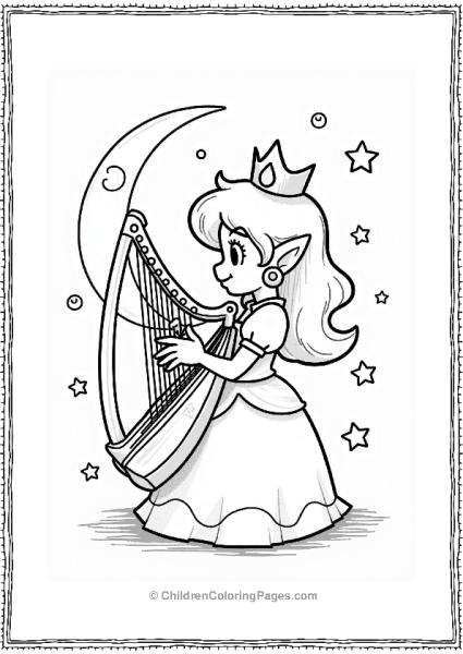 Rosalina Playing A Celestial Harp Free PDF Printable