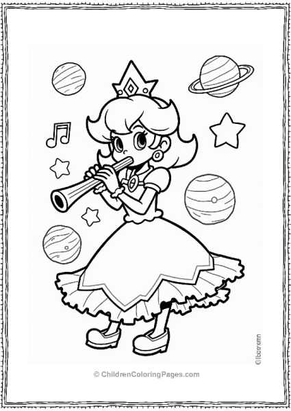 Rosalina Playing A Magical Flute Free PDF Printable