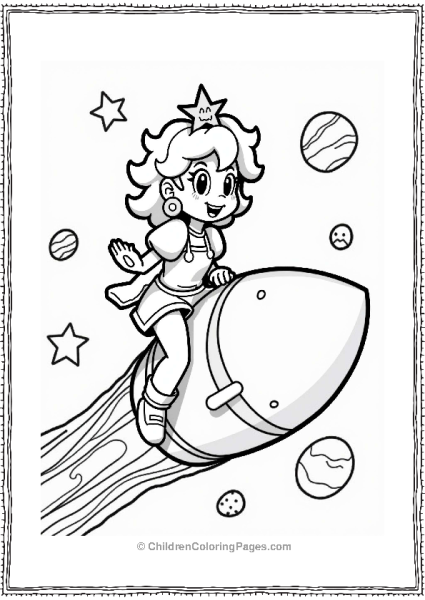 Rosalina Riding A Comet Through Space Free PDF Printable