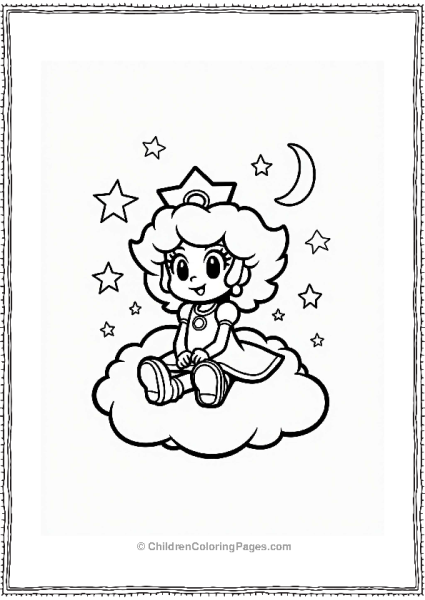 Rosalina Sitting On A Cloud Free PDF Printable