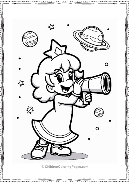 Rosalina With A Telescope And Stars Free PDF Printable