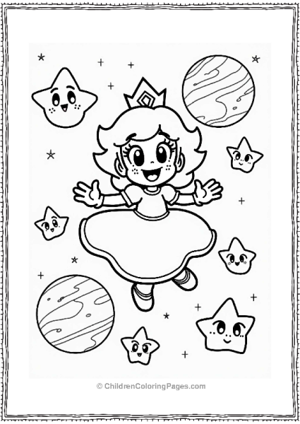 Rosalina With Dreamy Star Friends Free PDF Printable
