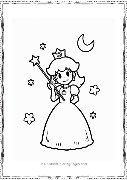 Rosalina With Star Wand And Moon Free PDF Printable